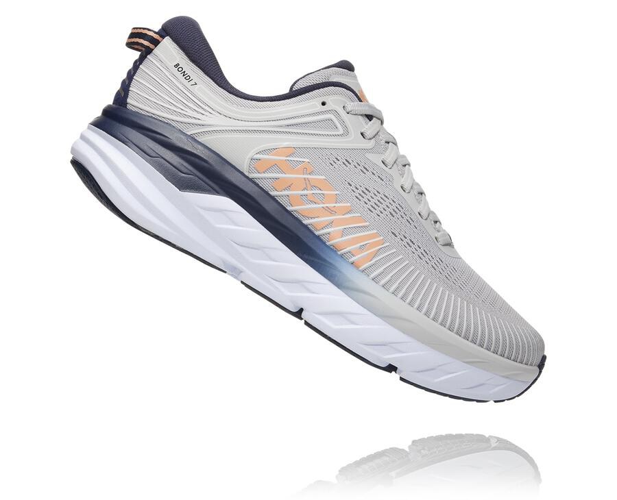 Hoka One One Hardloopschoenen Dames - Bondi 7 - Grijs/Zwart - UM6172430